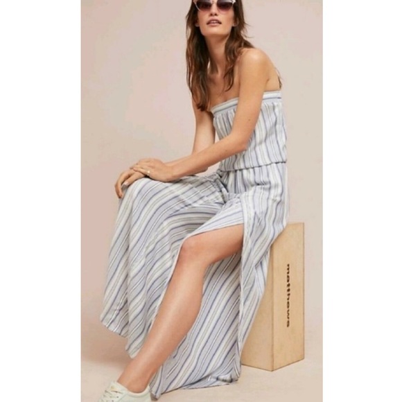 Samantha Dru Blue Emerson Strapless Jumpsuit - Picture 2 of 10